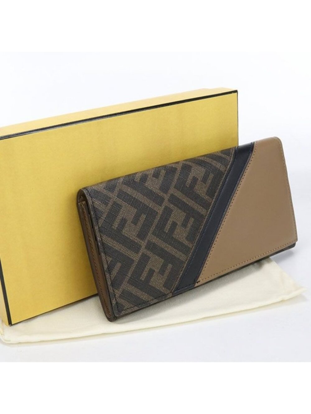 Fendi Diagonal Wallet Bifold Calfskin